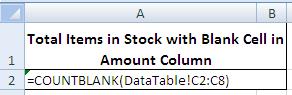 MS Excel Count Blanks Cells simple