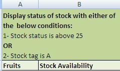 MS excel using IF OR