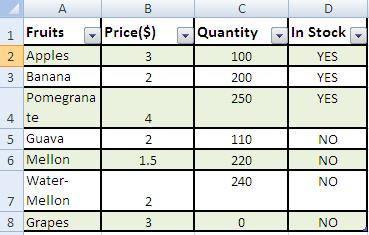 Excel 2007 2010 Countif function