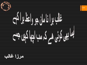 Ghalib bura na man jo waiz bura kahay, aisa bhi koi he kay sab acha kahen jisy