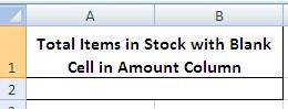 MS Excel Count Blank Cells