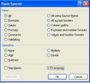 MS Excel Transpose rows and columns-6