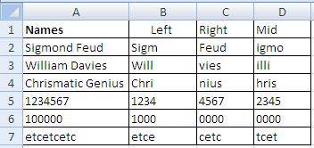 MS Excel left right mid function to extract text-4