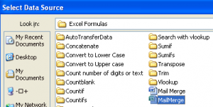 Mail merge using excel database