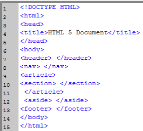 HTML 5 code sample
