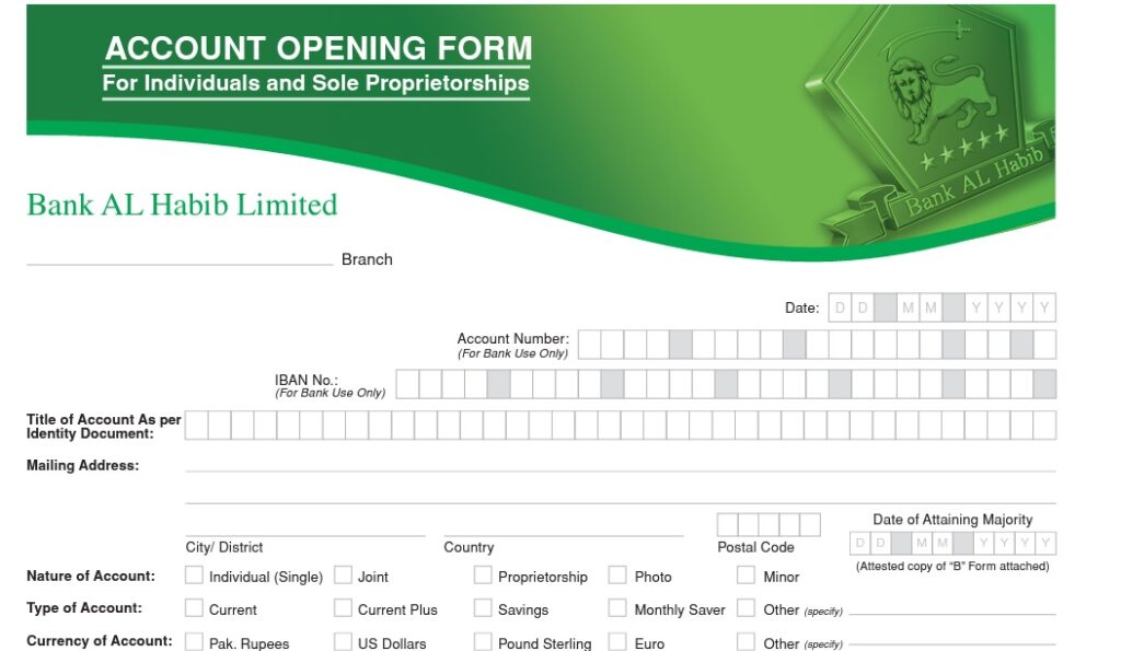 Document Required for Account Opening